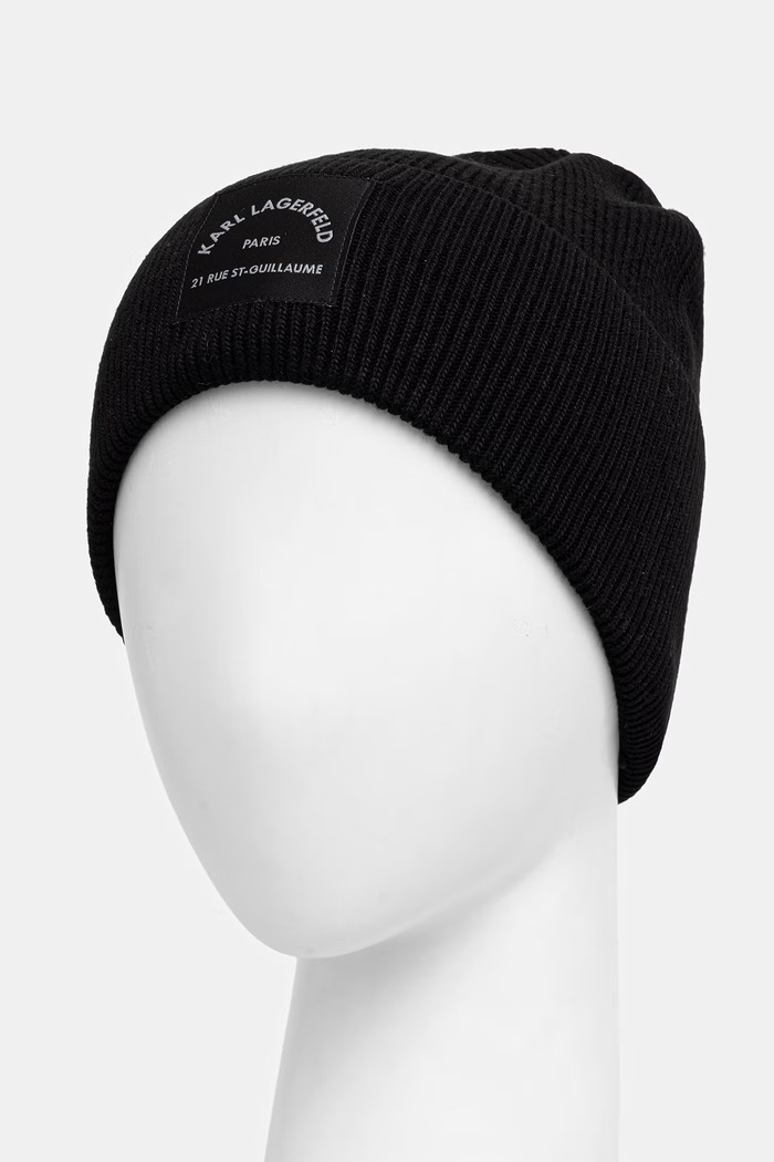 Karl Lagerfeld шапка дамска с вълна K/RSG B3W33039 черен AW26