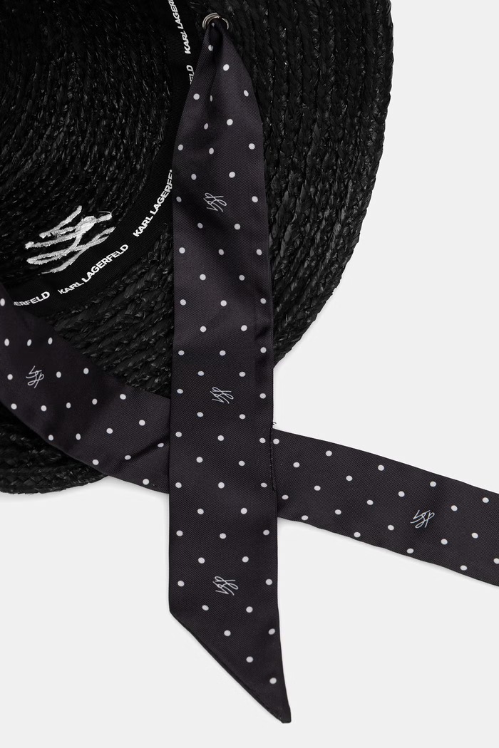 Karl Lagerfeld pălărie de paie pentru femei K/AUTOGRAPH negru B3W46050