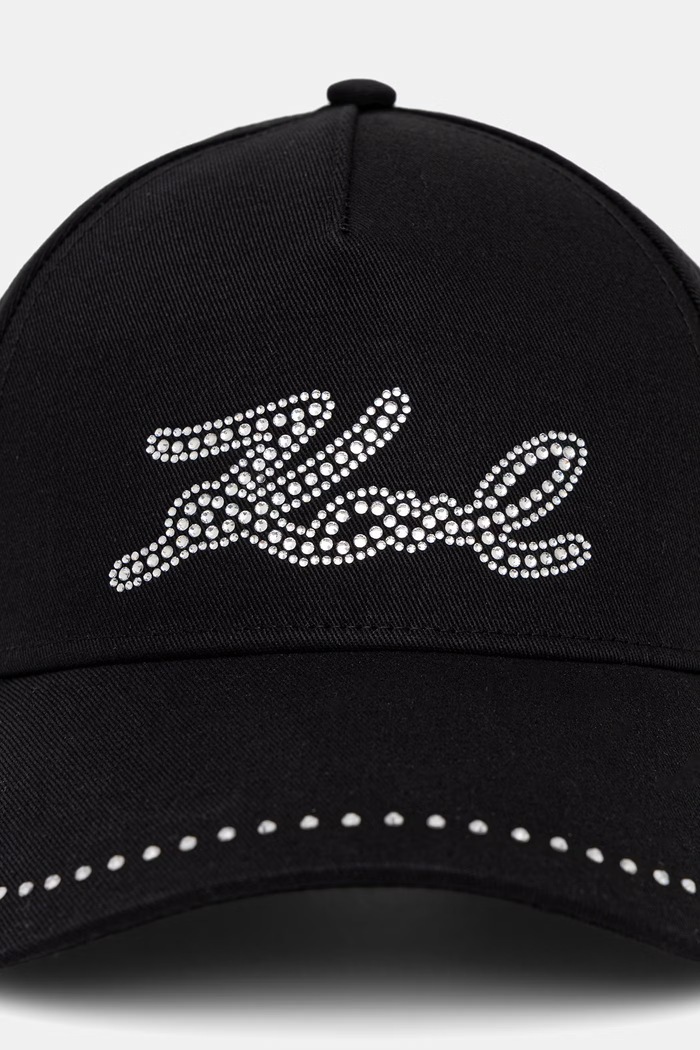 Karl Lagerfeld șapcă pentru femei din bumbac K/SIGNATURE B3W33008 negru AW26