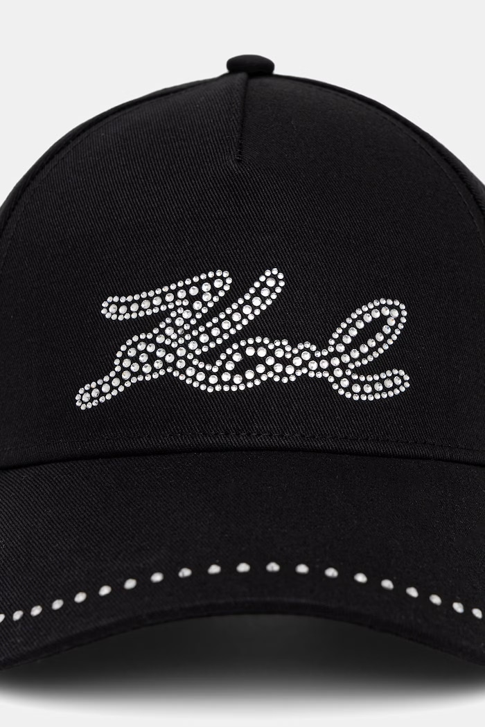 Karl Lagerfeld șapcă pentru femei din bumbac K/SIGNATURE B3W33008 negru AW26