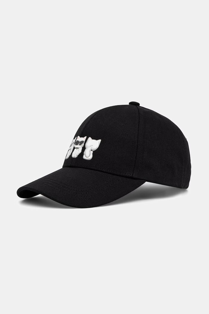 Karl Lagerfeld șapcă pentru femei din bumbac IKON negru B3W33027