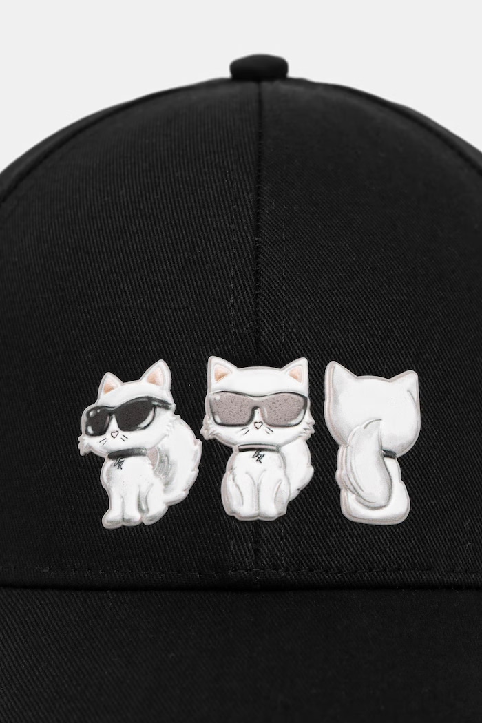 Karl Lagerfeld șapcă pentru femei din bumbac IKON B3W33027 negru AW26