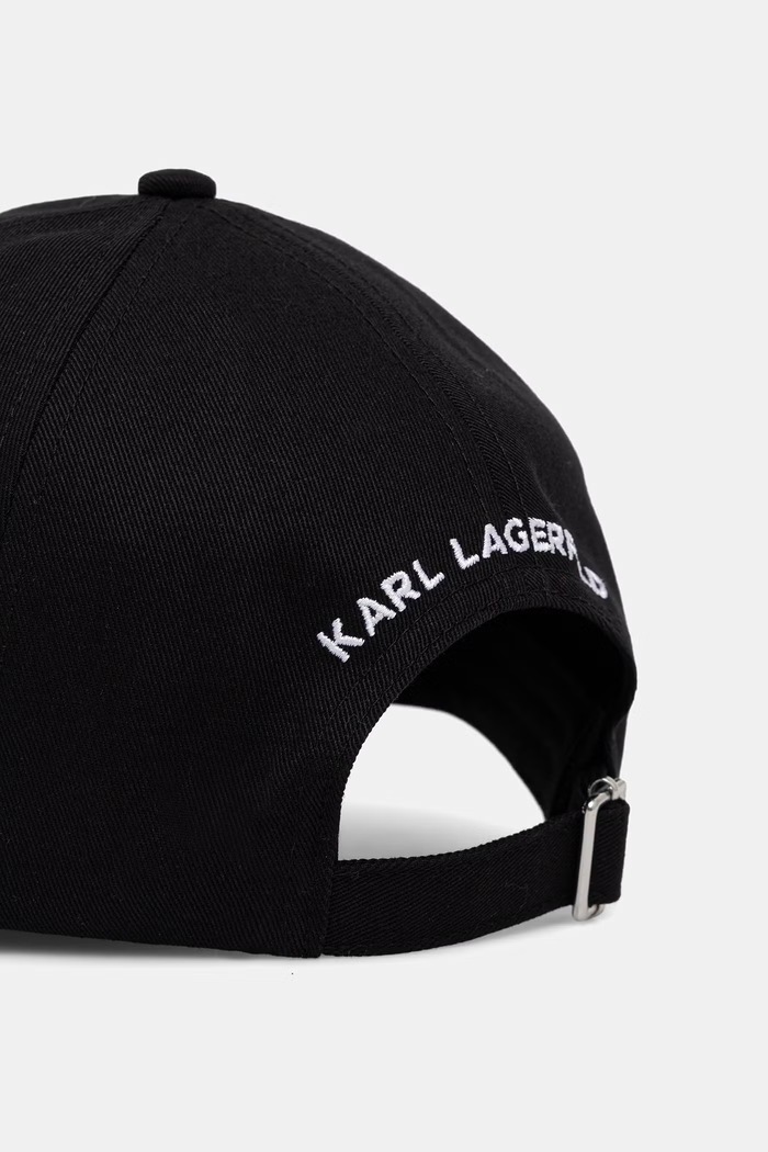 Accesorii Karl Lagerfeld șapcă pentru femei din bumbac IKON B3W33027 negru