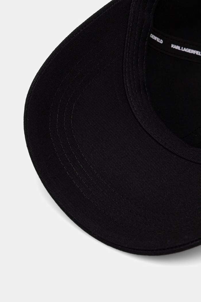 Karl Lagerfeld șapcă pentru femei din bumbac IKON negru B3W33027