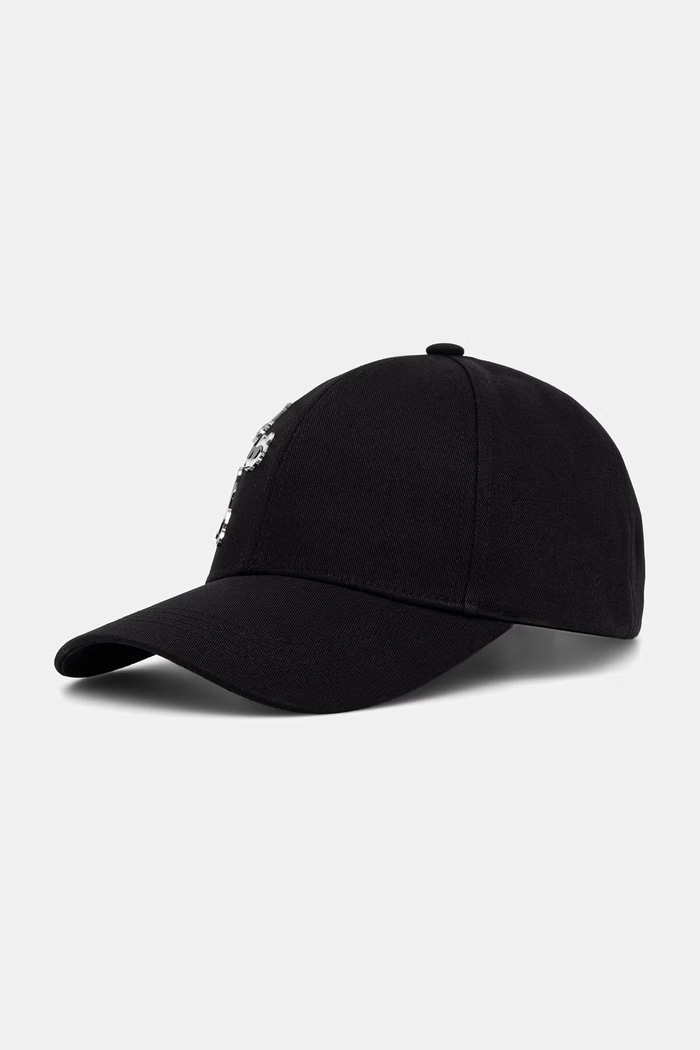 Karl Lagerfeld șapcă pentru femei din bumbac IKON negru B3W33030