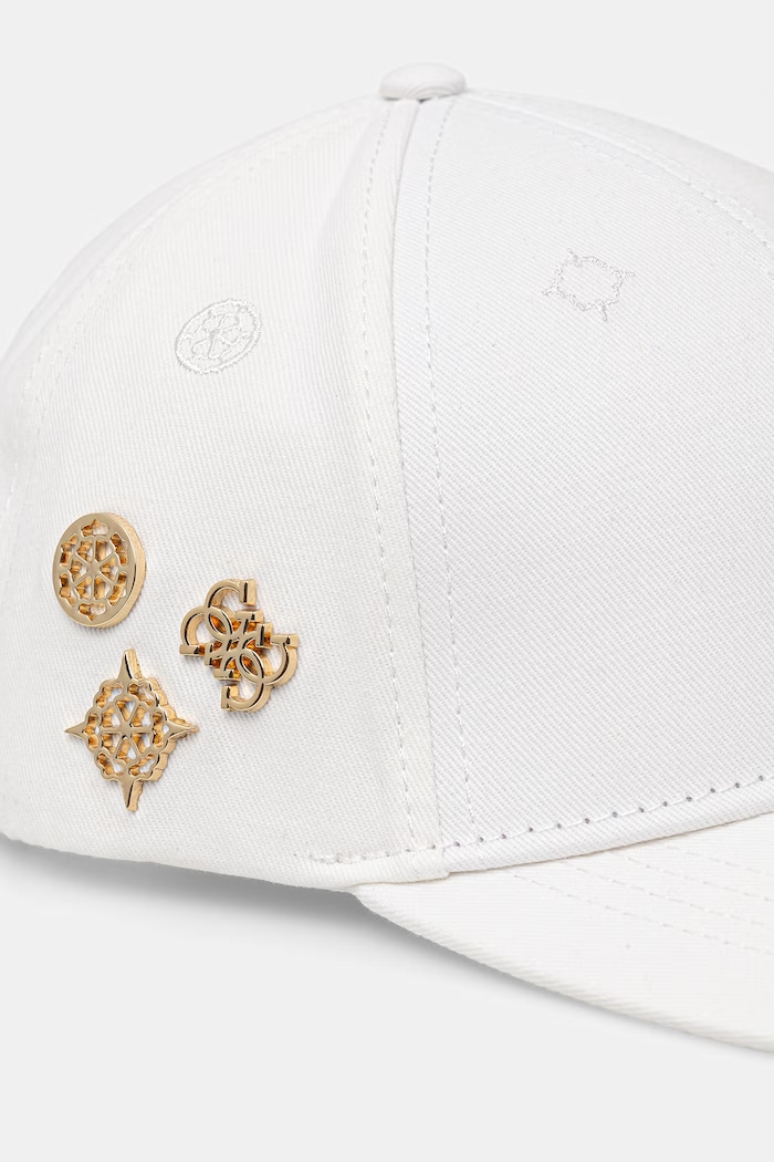 Guess bejzbalová čiapka dámska bavlnená ELLA AW5607.COT01 biela AW26