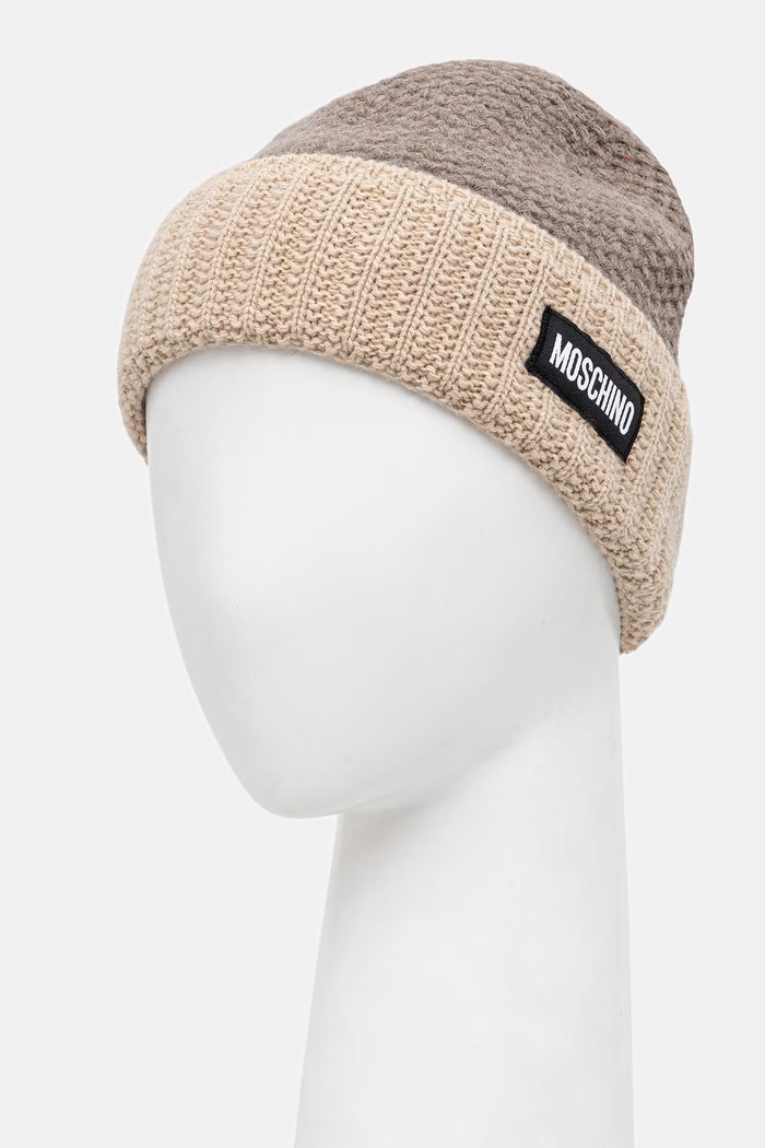 Moschino czapka damska z wełną M3490.65482 beżowy AW26
