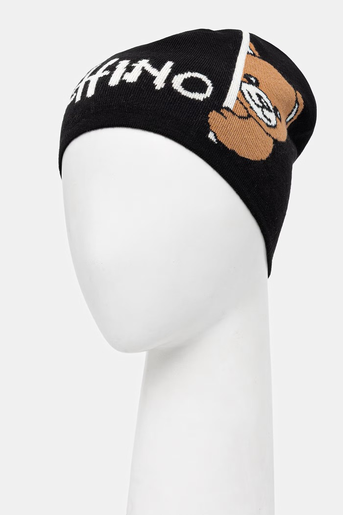 Moschino czapka damska z wełną M3466.65417 czarny AW26