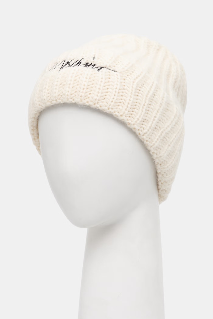 Moschino czapka beanie damska z wełną M3480.65423 beżowy AW26