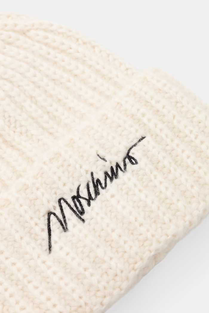 Akcesoria Moschino czapka beanie damska z wełną M3480.65423 beżowy