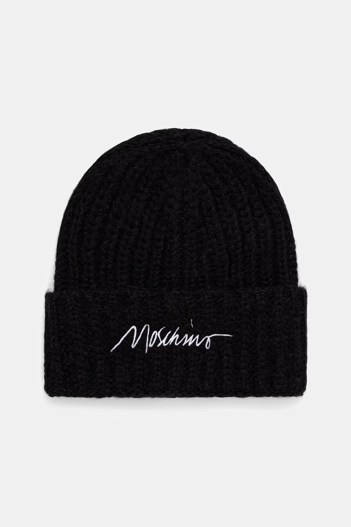 Moschino czapka beanie damska z wełną czarny M3480.65423