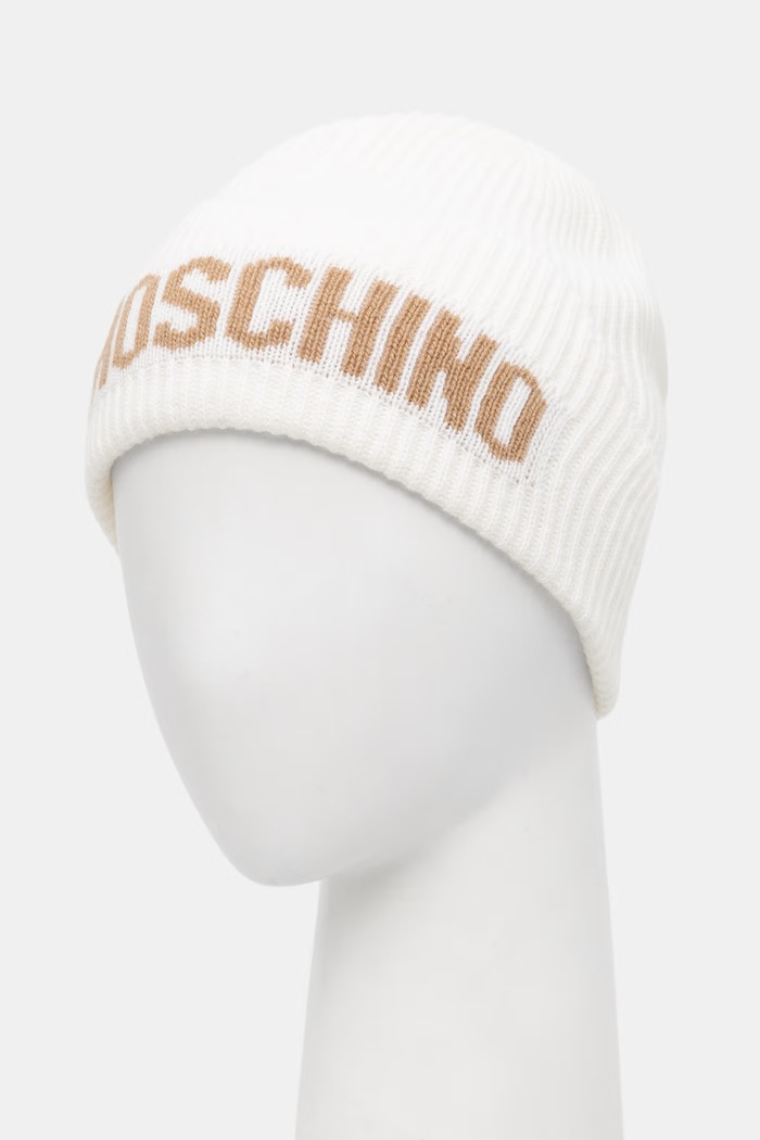 Moschino czapka damska z wełną M3469.65473 beżowy AW26