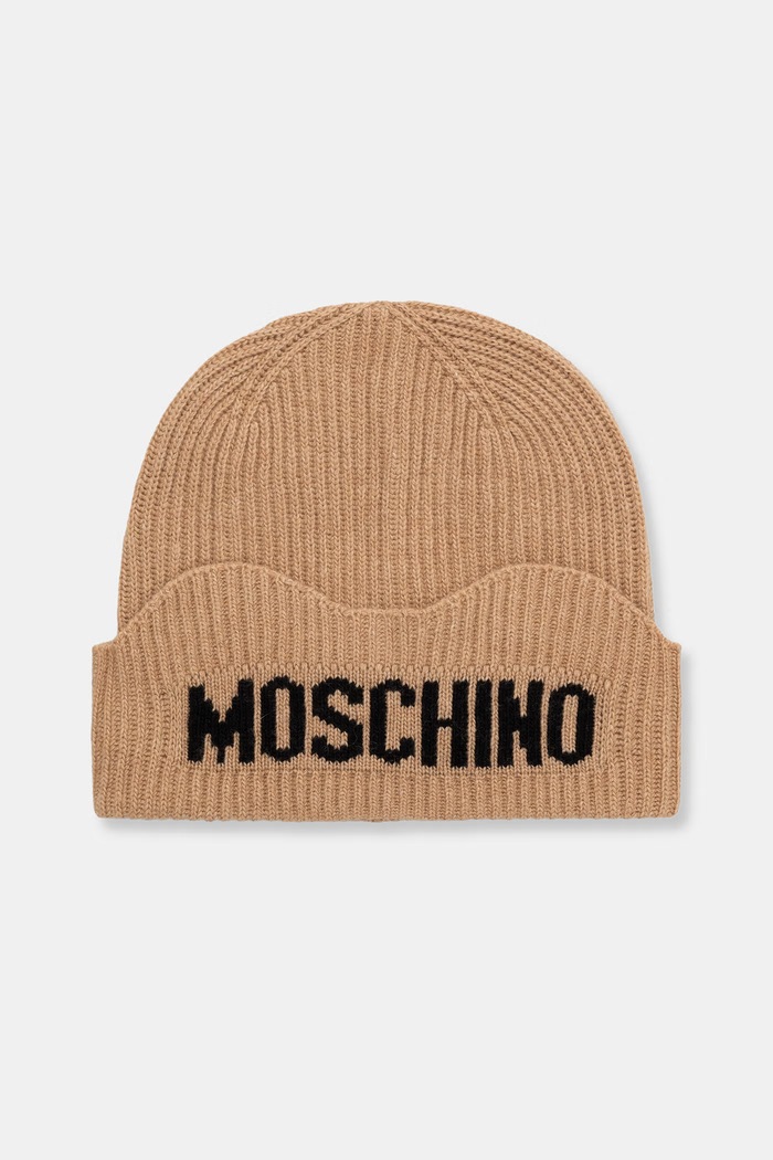 Moschino czapka damska z wełną beżowy M3469.65473