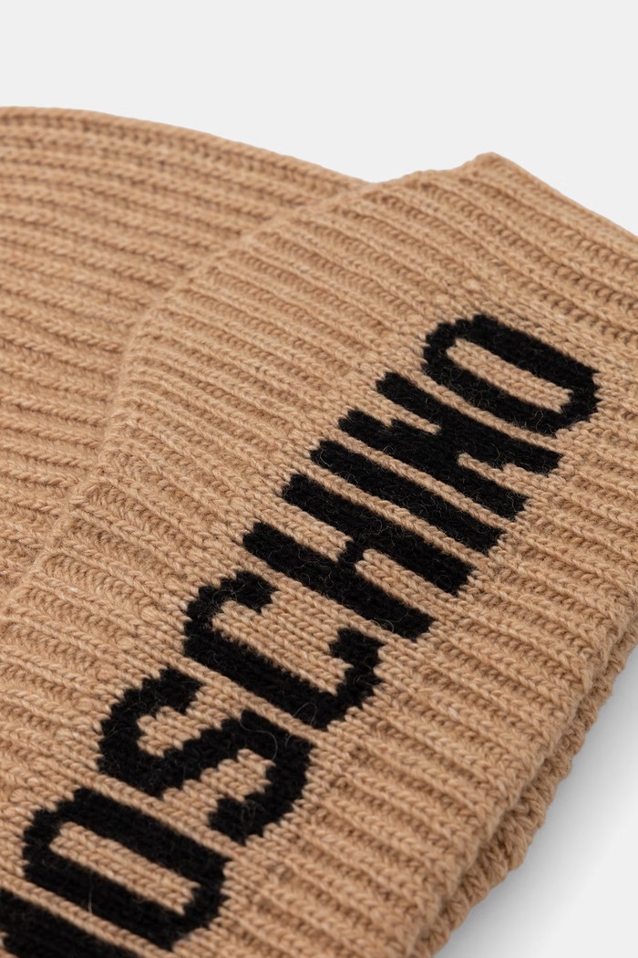 Akcesoria Moschino czapka damska z wełną M3469.65473 beżowy