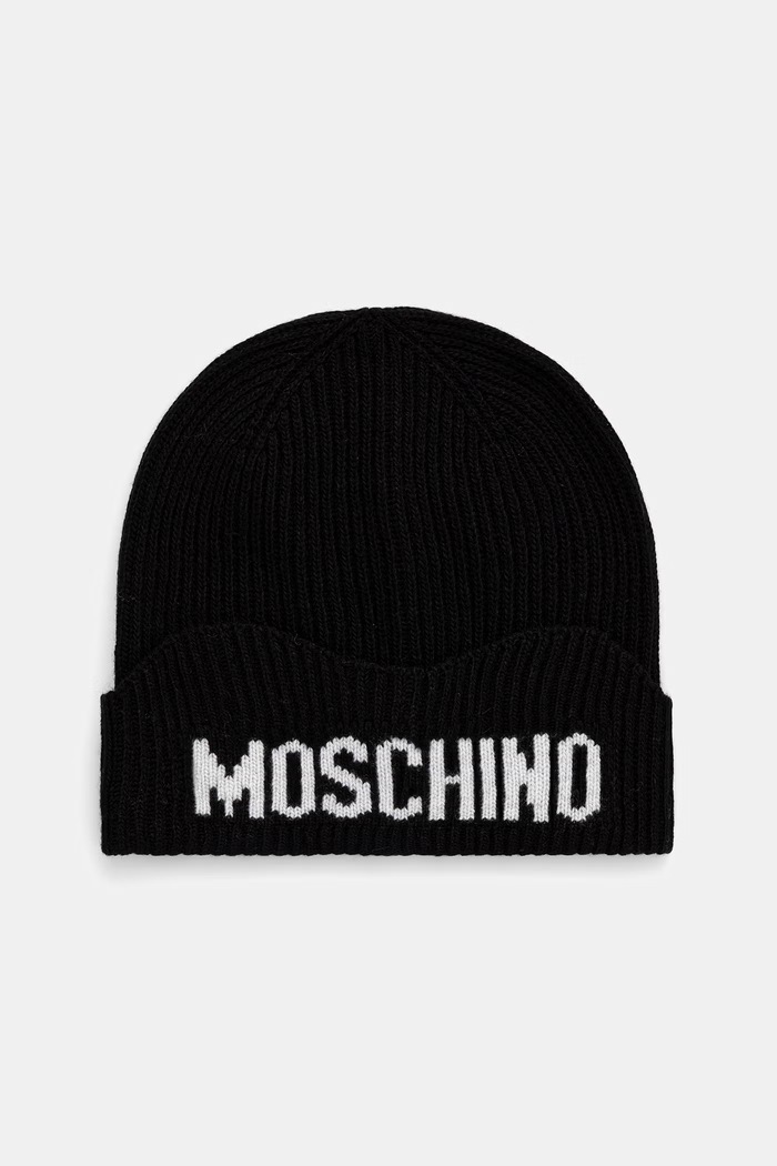 Moschino czapka damska z wełną czarny M3469.65473