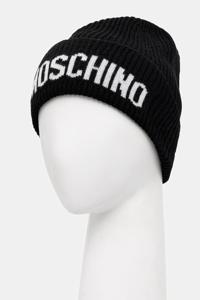 Moschino czapka damska z wełną M3469.65473 czarny AW26