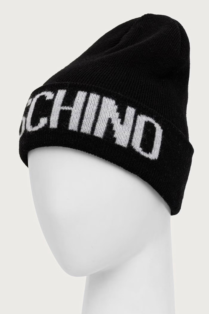 Moschino Czapka beanie damska z wełną M3483.65477 czarny AW26