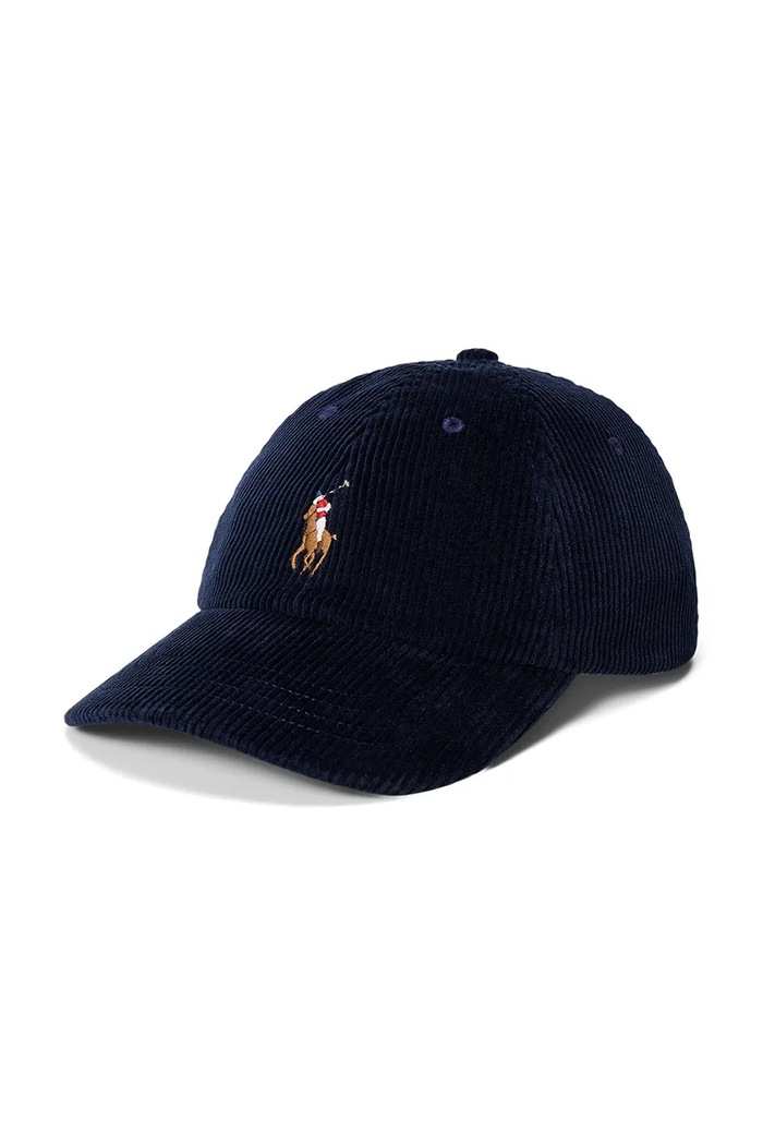Polo Ralph Lauren czapka z daszkiem damska sztruksowa granatowy 211A90413