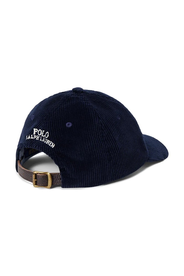 Polo Ralph Lauren czapka z daszkiem damska sztruksowa 211A90413 granatowy AW26