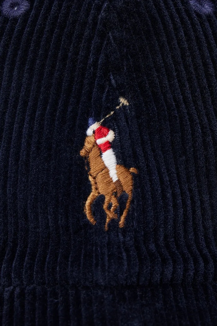 Akcesoria Polo Ralph Lauren czapka z daszkiem damska sztruksowa 211A90413 granatowy