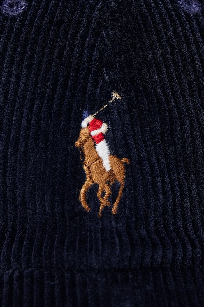 Akcesoria Polo Ralph Lauren czapka z daszkiem damska sztruksowa 211A90413 granatowy
