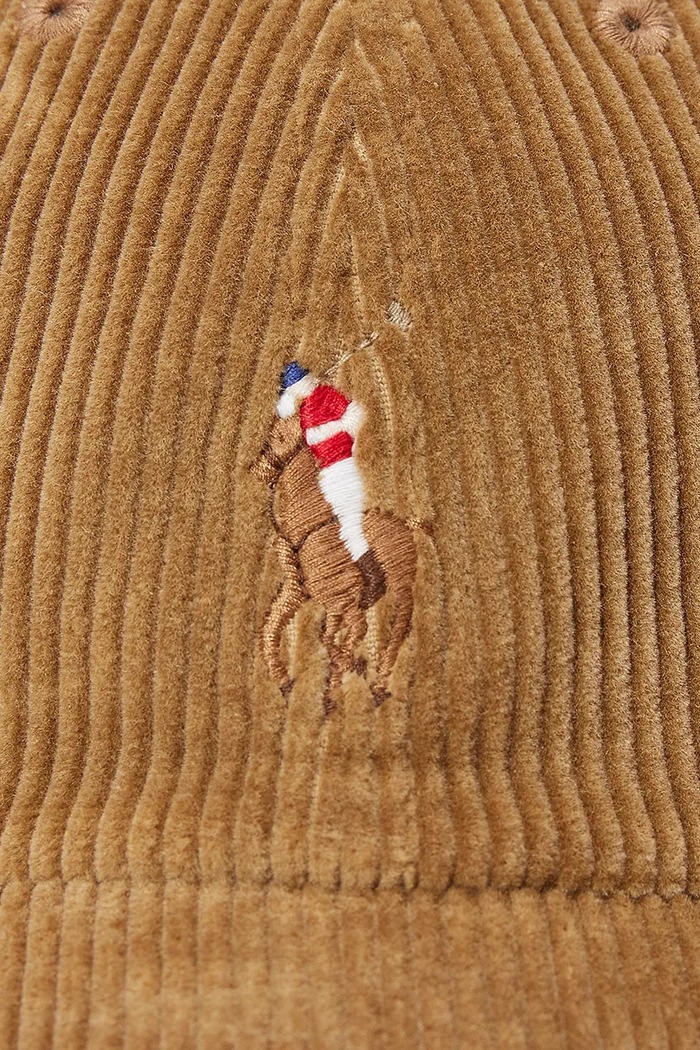 Akcesoria Polo Ralph Lauren czapka z daszkiem damska sztruksowa 211A90413 brązowy