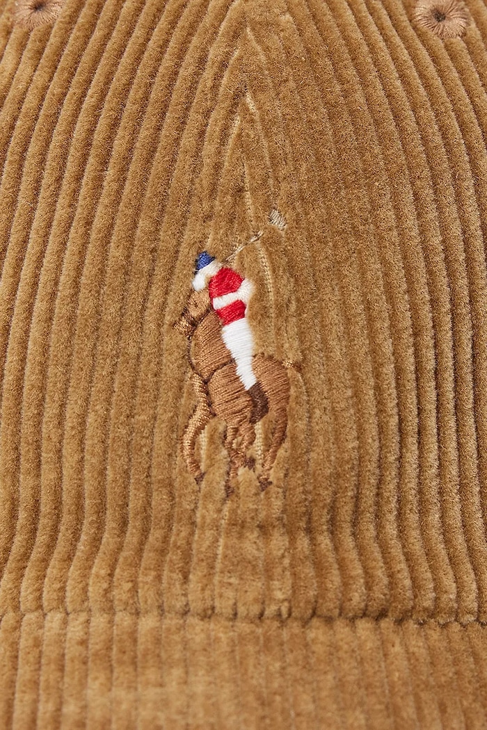 Akcesoria Polo Ralph Lauren czapka z daszkiem damska sztruksowa 211A90413 brązowy