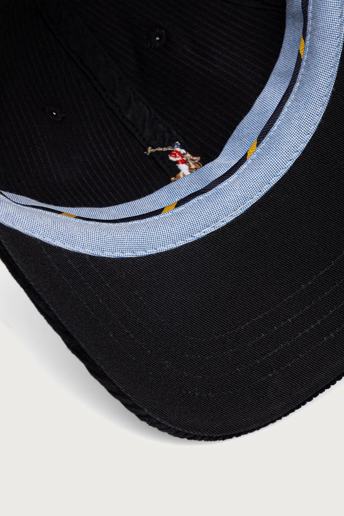 Polo Ralph Lauren καπέλο με γείσο γυναικείο κοτλέ μαύρο 211A90413