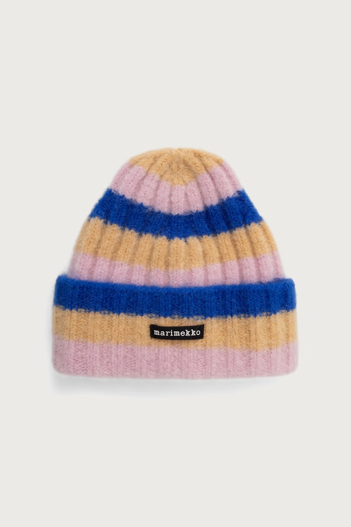 Marimekko Czapka beanie damska z wełną różowy 096239