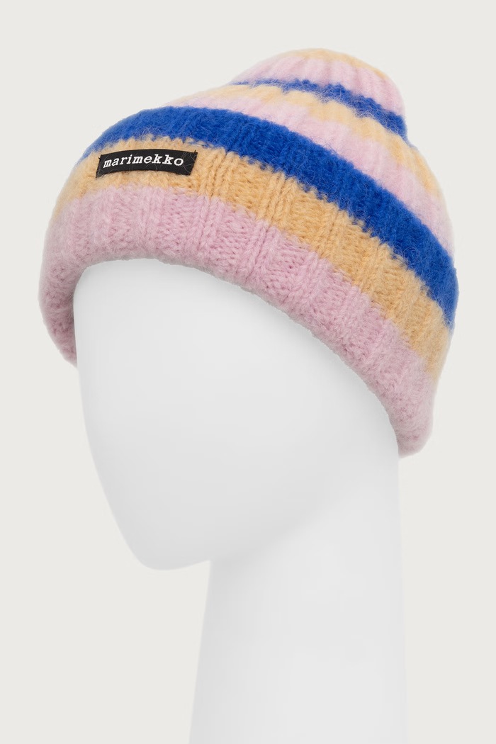 Marimekko Czapka beanie damska z wełną 096239 różowy AW26
