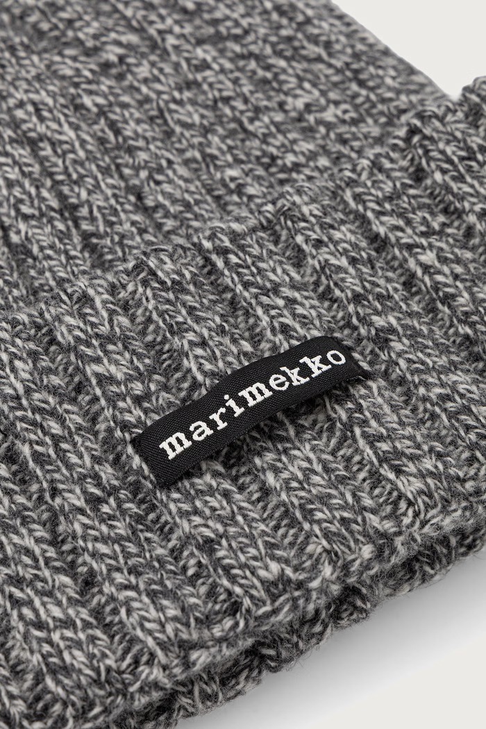 Marimekko Beanie kapa za žene od vune 096238 siva AW26