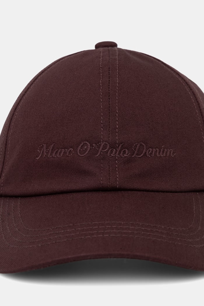 Marc O'Polo czapka z daszkiem damska bawełniana 5000010074 bordowy AW26