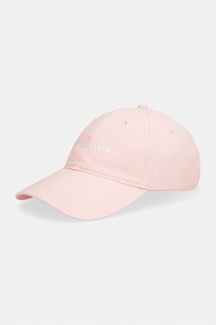 Calvin Klein bejzbalová čiapka dámska bavlnená ružová LV04F5089G