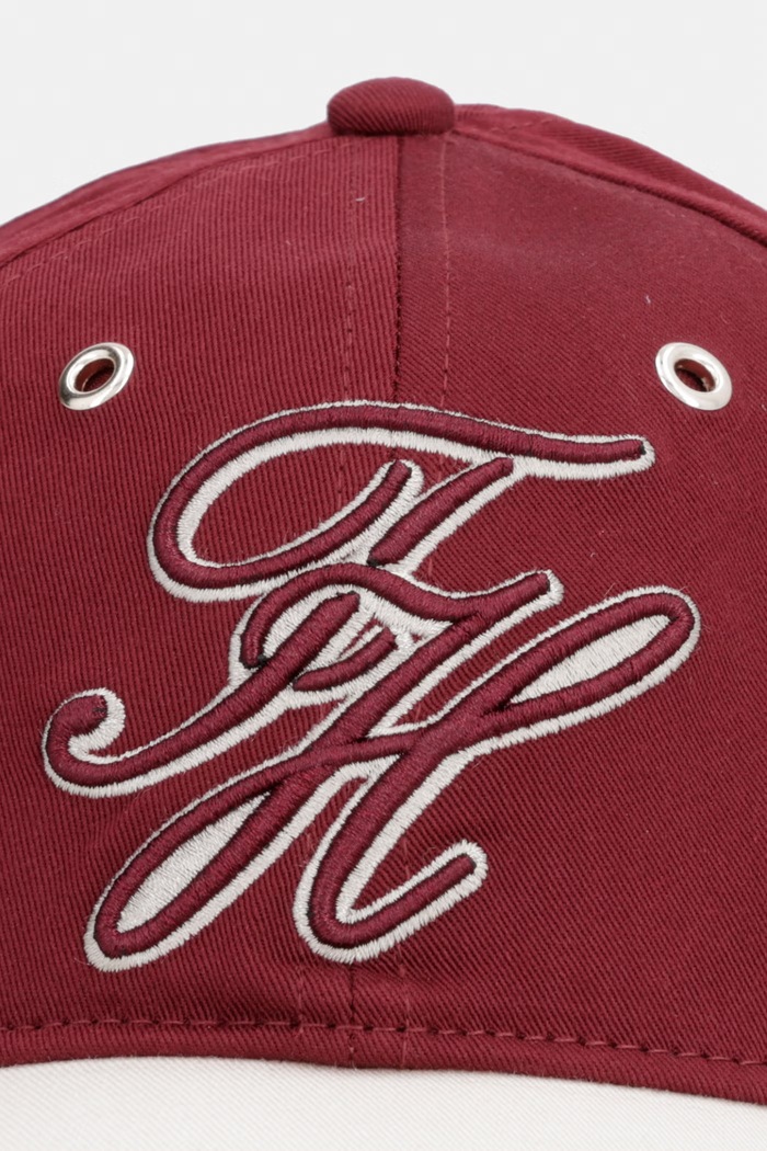 Doplnky Tommy Hilfiger čiapka so šiltom dámska bavlnená AW0AW18678 burgundské