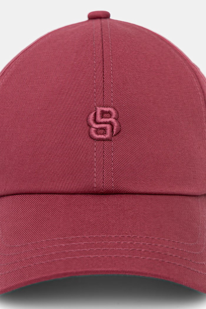 BOSS čiapka so šiltom dámska bavlnená Ari-B-Icon-Small-TW 50567665 burgundské AW26