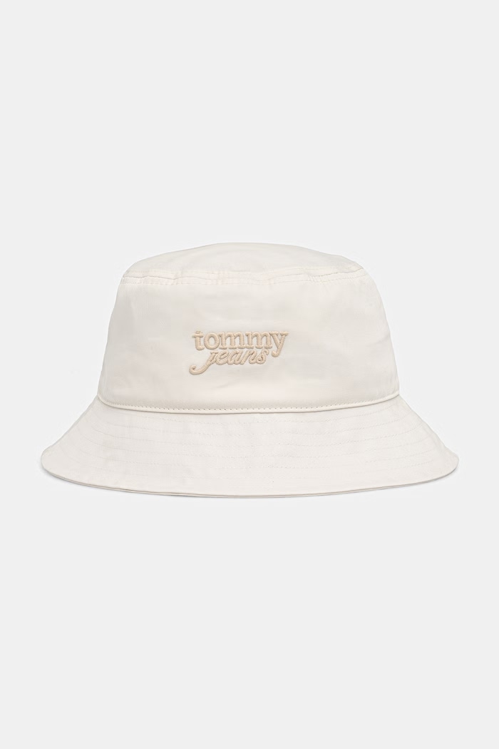 Tommy Jeans kapelusz bucket damski bawełniany beżowy AW0AW18870