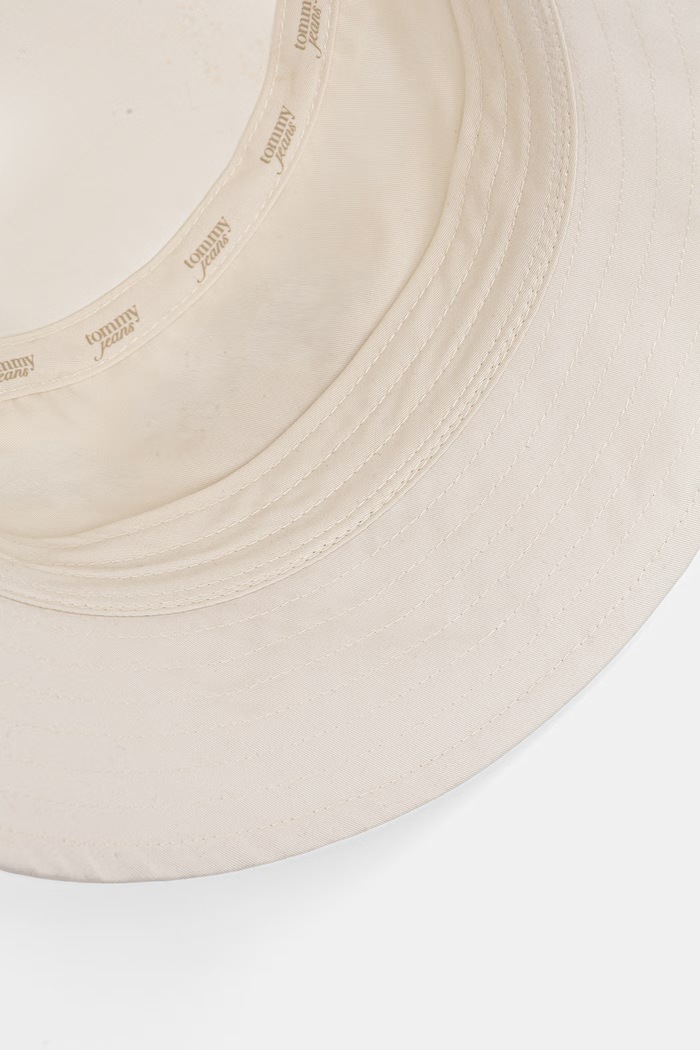 Tommy Jeans kapelusz bucket damski bawełniany beżowy AW0AW18870