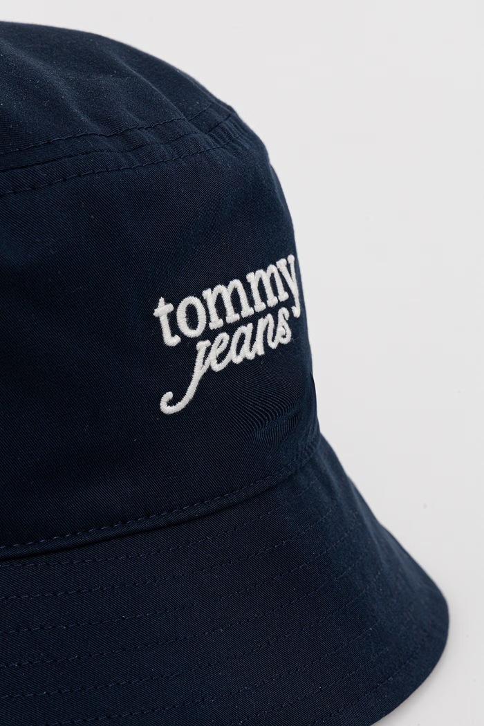 Αξεσουάρ Tommy Jeans καπέλο bucket γυναικείο βαμβακερό AW0AW18870 σκούρο μπλε