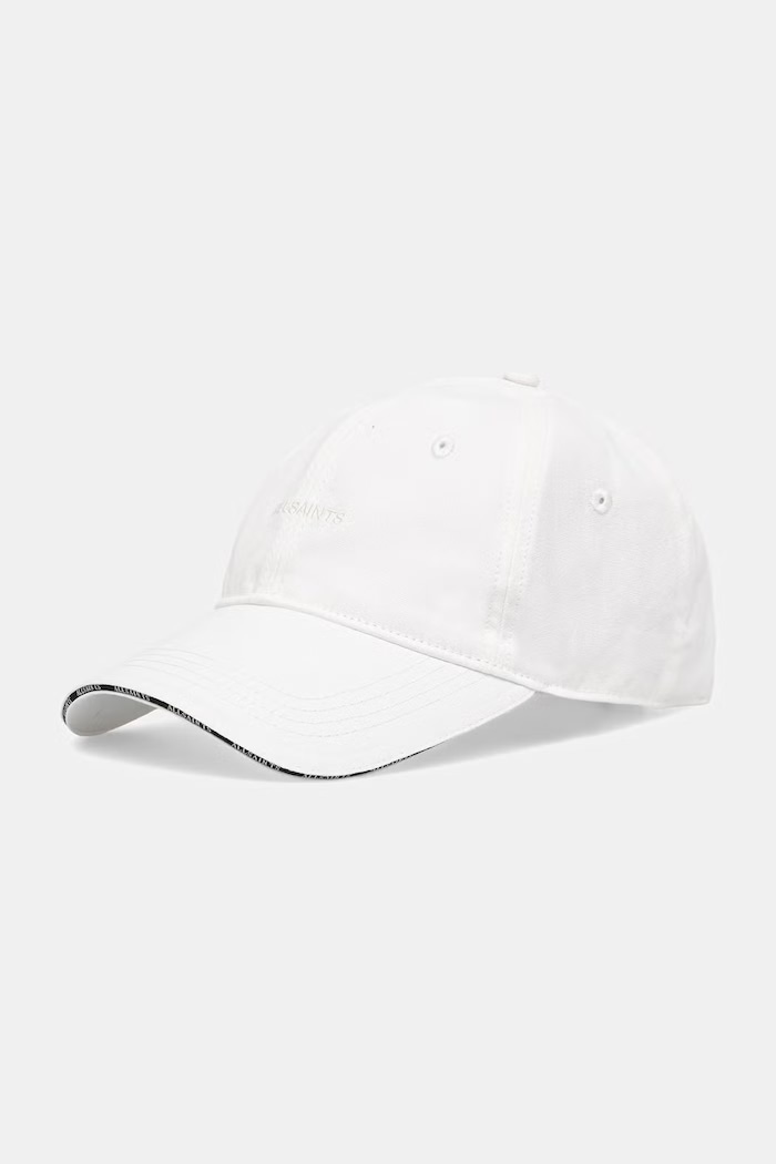AllSaints șapcă pentru femei din bumbac alb 29W325XE