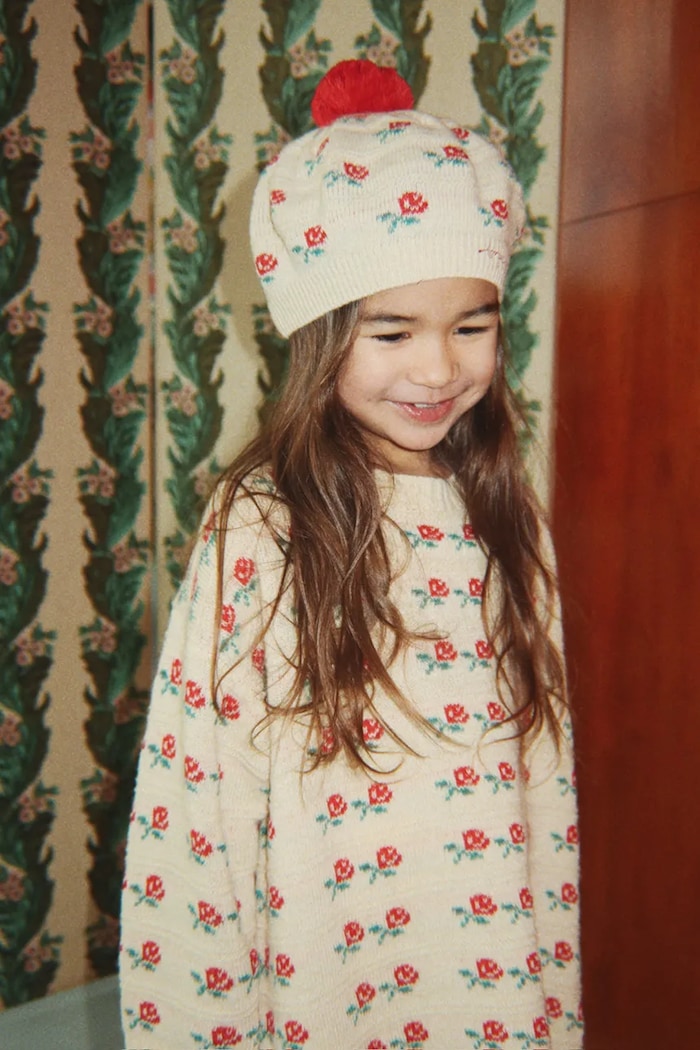Konges Sløjd Beret dziecięcy z wełną BELOU BERET beżowy KS106391.9BY2