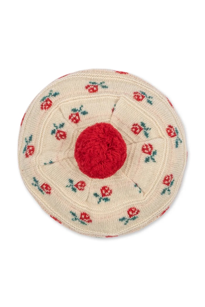 Dziewczynka Konges Sløjd Beret dziecięcy z wełną BELOU BERET KS106391.9BY2 beżowy
