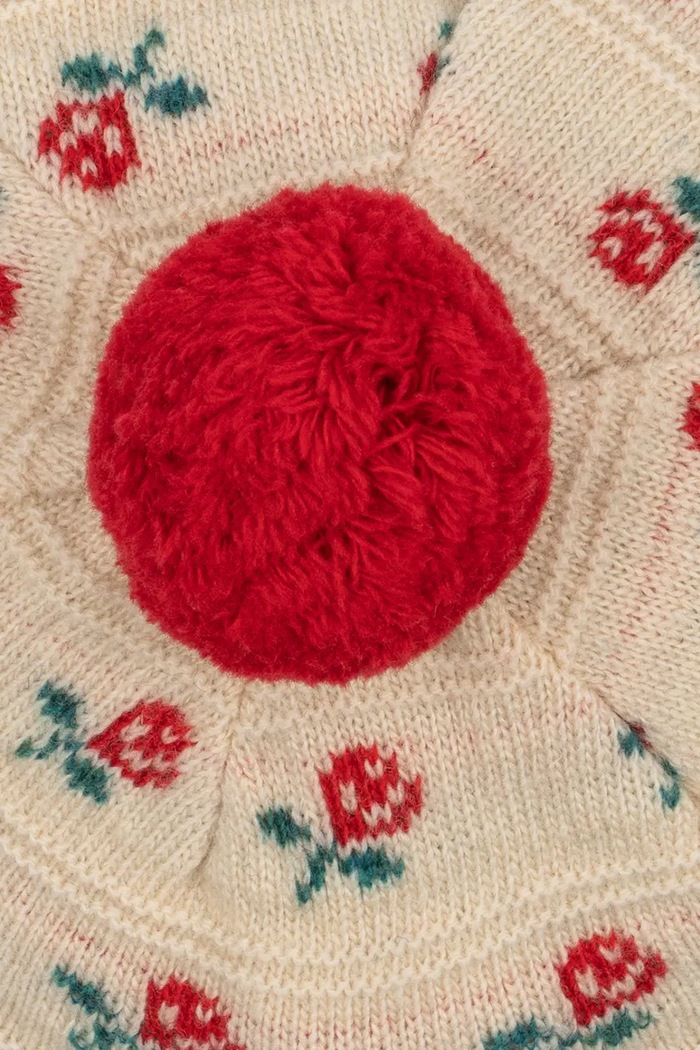 Beret dziecięcy z wełną BELOU BERET Konges Sløjd KS106391.9BY2 beżowy