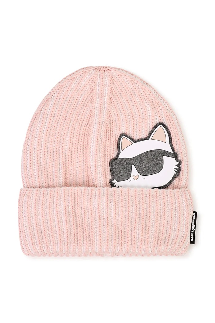 Karl Lagerfeld Čiapka detská bavlnená ružová Z31426