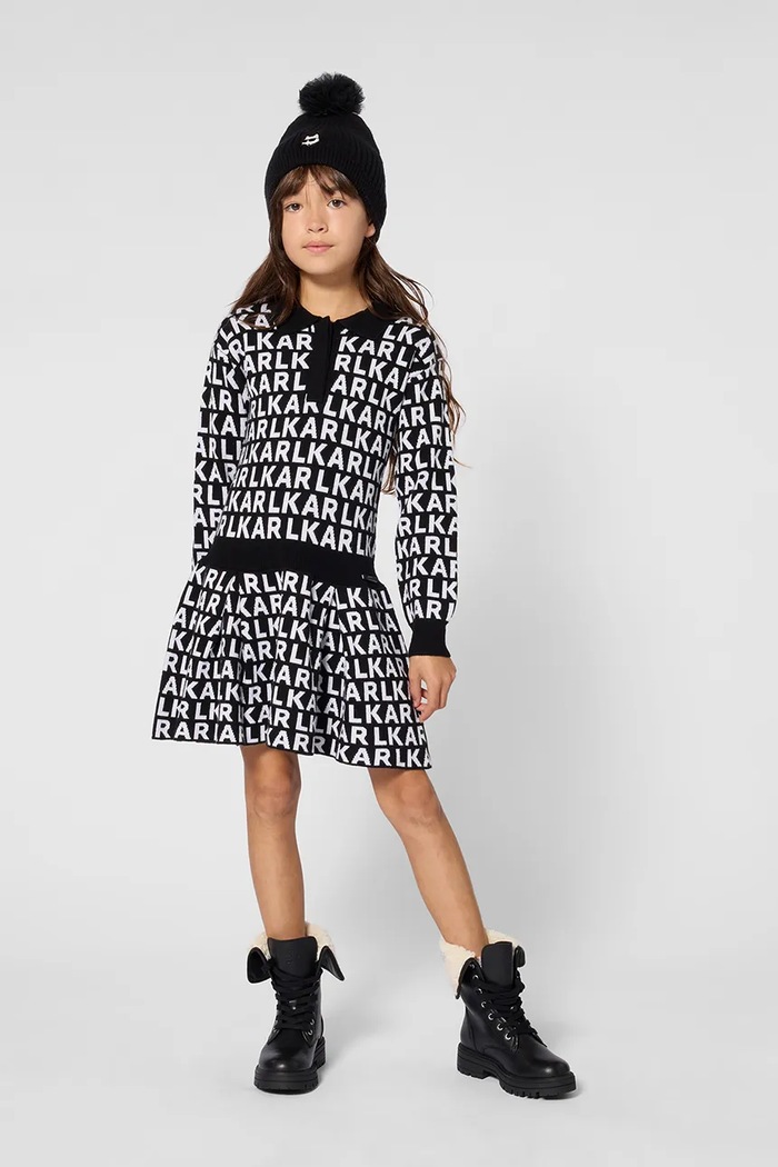 Čepice s bambulí dětská Karl Lagerfeld Z31425 černá