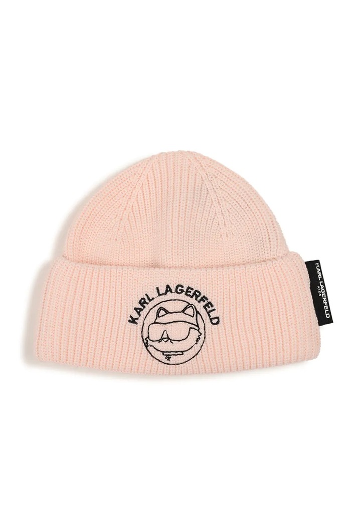 Karl Lagerfeld Czapka niemowlęca z bawełną Z31459.67.81 różowy AW26