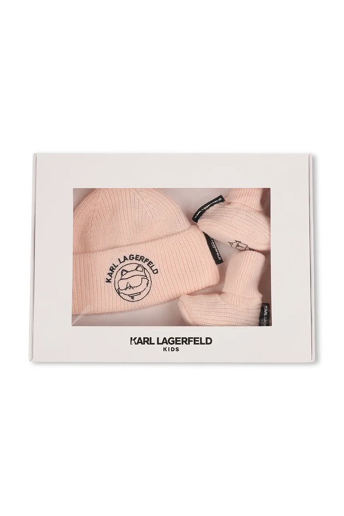 Czapka niemowlęca z bawełną Karl Lagerfeld Z31459.67.81 różowy