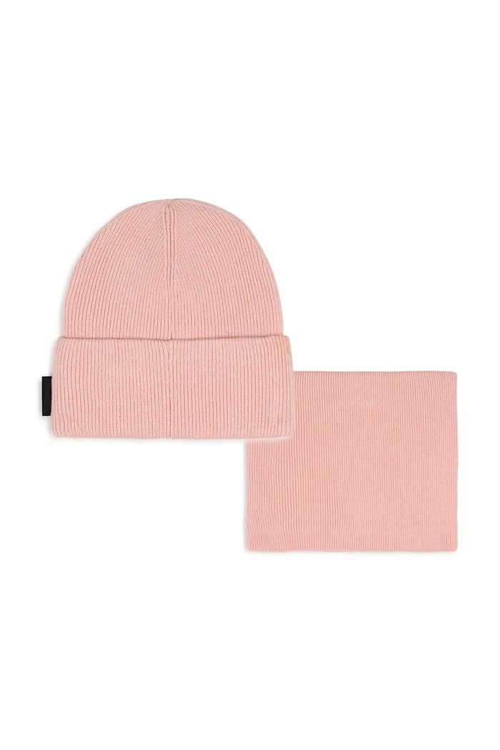 Karl Lagerfeld Sada dětská s příměsí vlny Z31431 růžová AW26