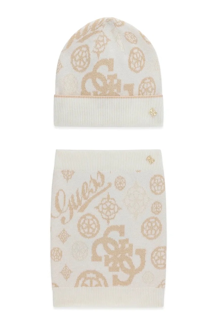 Guess Czapka i komin dziecięce z dodatkiem wełny beżowy J6BZ59.Z1929.9BY2