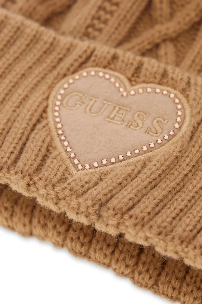 Czapka z pomponem dziecięca Guess J6BZ40.Z1523.9BY2 beżowy