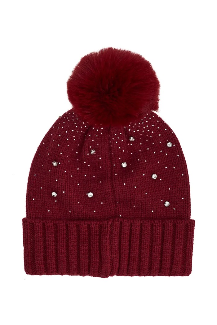 Guess Czapka z pomponem dziecięca J6BZ37.K5991.9BY2 bordowy AW26